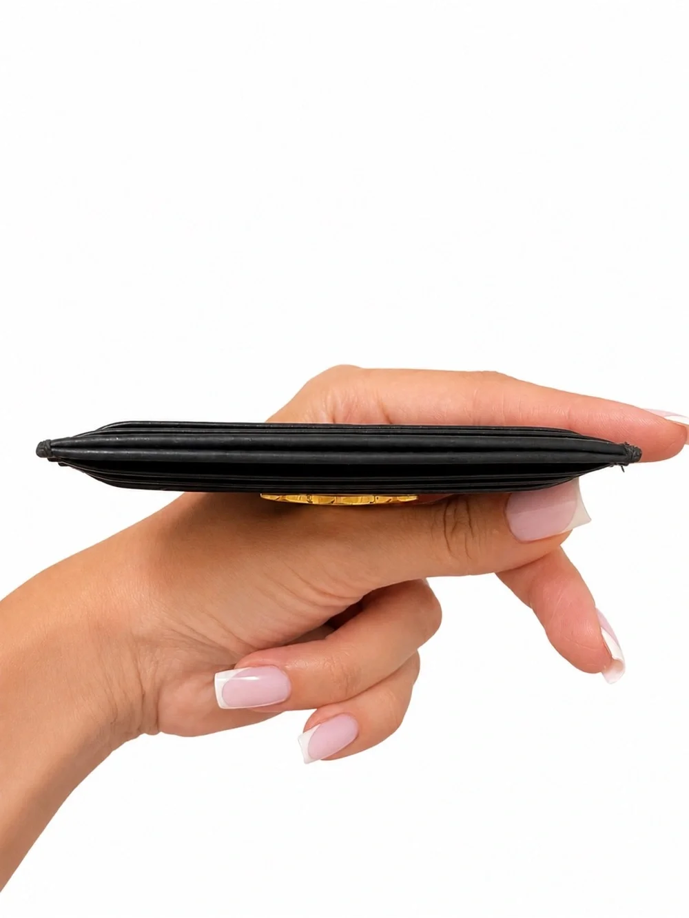TRIOMPHE CARD HOLDER IN SHINY CALFSKIN